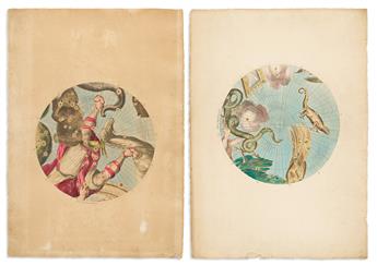 (GLOBES.) Vincenzo Coronelli; and Jean-Baptiste Nolin. Orbis Coelestis Typus - [set of hand-colored engraved segments to construct
